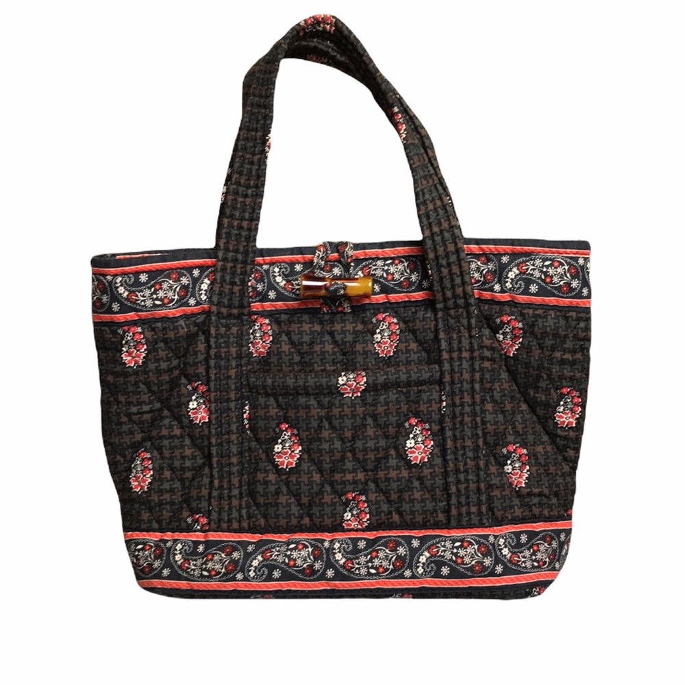 Vera Bradley Houndstooth Brown Mini Tote Handbag